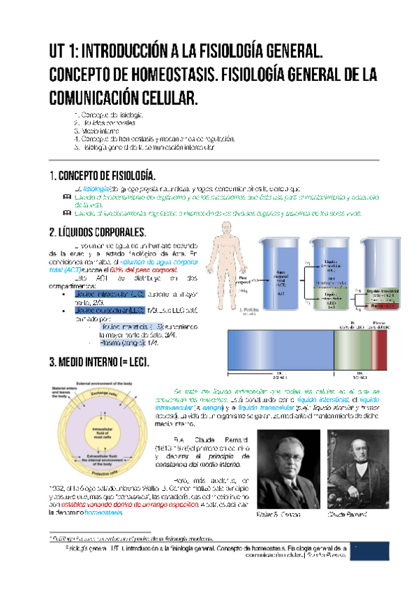 Miniatura del documento UT 1 Introducción a la fisiología general. Concepto de homeostasis. Fisiología general de la comunicación celular. - copia.pdf