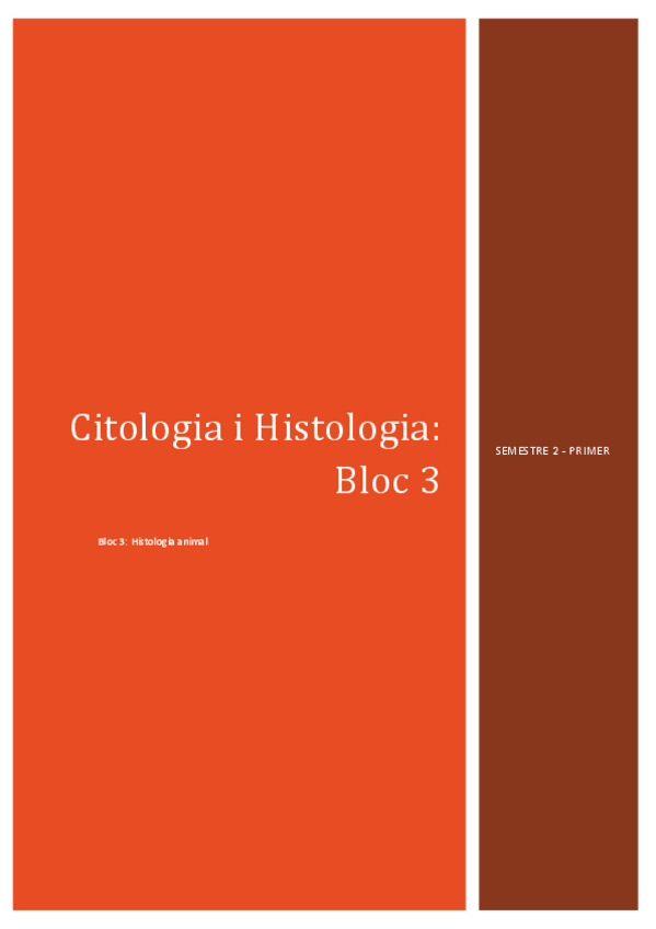Miniatura del documento Apunts bloc 3 histologia animal complerts - Citologia i Histologia.pdf