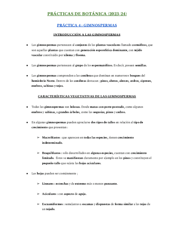 Miniatura del documento PRÁCTICA 4 - GIMNOSPERMAS.pdf