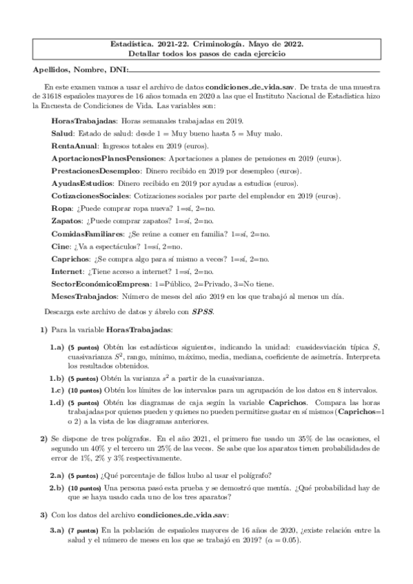 Miniatura del documento Examen resuelto mayo '22. Estadística 2023/24.pdf