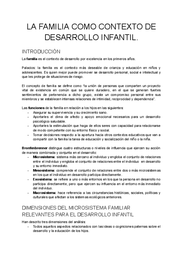 Miniatura del documento Resumen lectura "La familia como contexto de desarrollo infantil".pdf