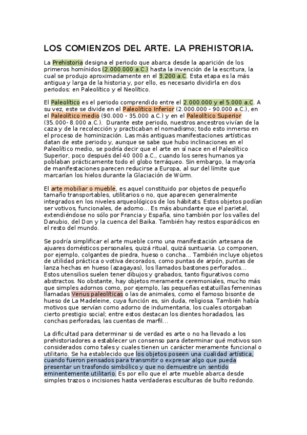 Miniatura del documento LOS COMIENZOS DEL ARTE. LA PREHISTORIA..docx