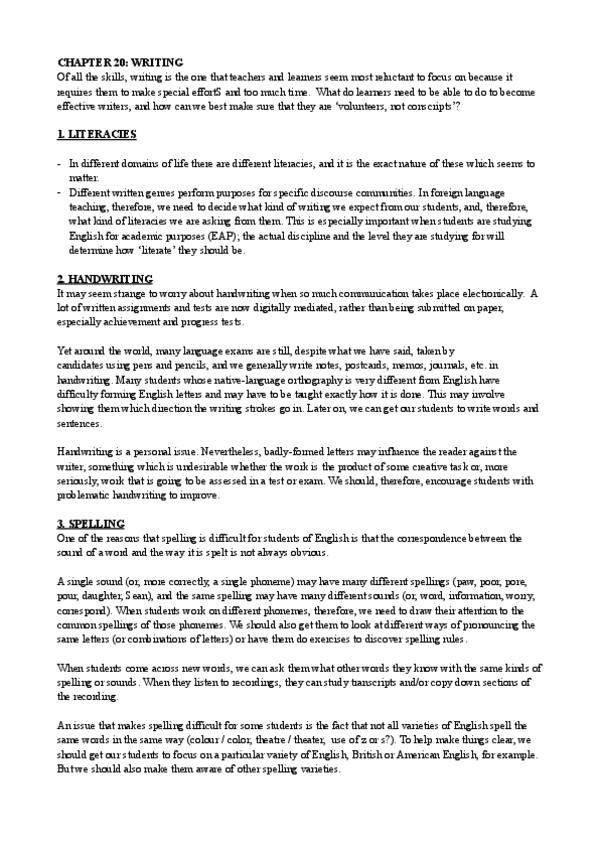 Miniatura del documento RESUMEN CHAPTER 20: WRITING (HARMER).pdf