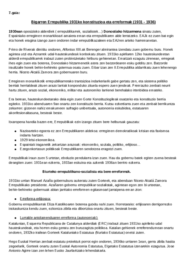 Miniatura del documento Espainiako-historia-7.-gaia-II.-Errepublika-1931ko-konstituzioa-eta-erreformak..pdf