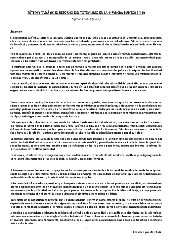 Miniatura del documento Resumen-Totem-y-Tabu-IV.-El-Retorno-del-Totemismo-en-la-Infancia.-Puntos-5-y-6-de-Freud.pdf