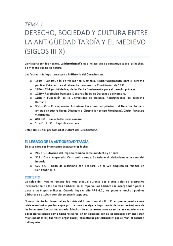 Miniatura del documento Tema 1. Derecho sociedad y cultura entre la Antigüedad tardía y el medievo.pdf