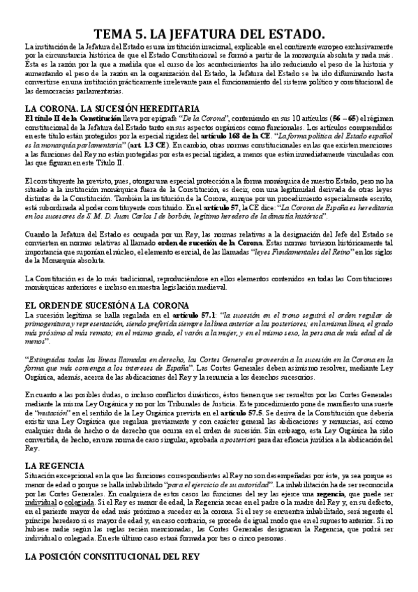 Miniatura del documento TEMA 5. LA JEFATURA DEL ESTADO.pdf