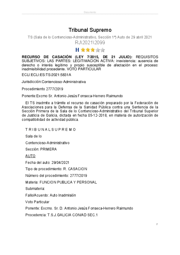 Miniatura del documento GRUPO-3-JurTS-Sala-de-lo-Contencioso-Administrativo-Seccion-1a-Auto-de-29-abril-2021RJ20212099.pdf