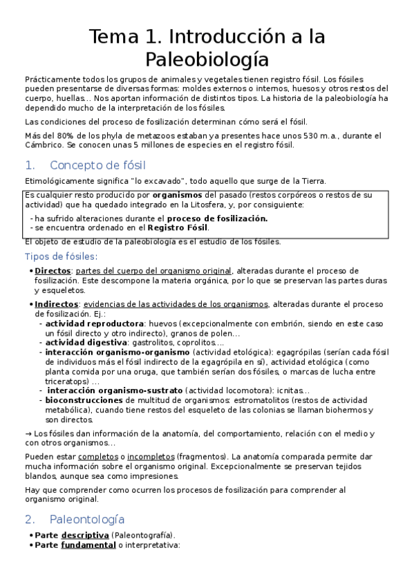 Miniatura del documento Tema 1. Introducción a la Paleobiología.docx
