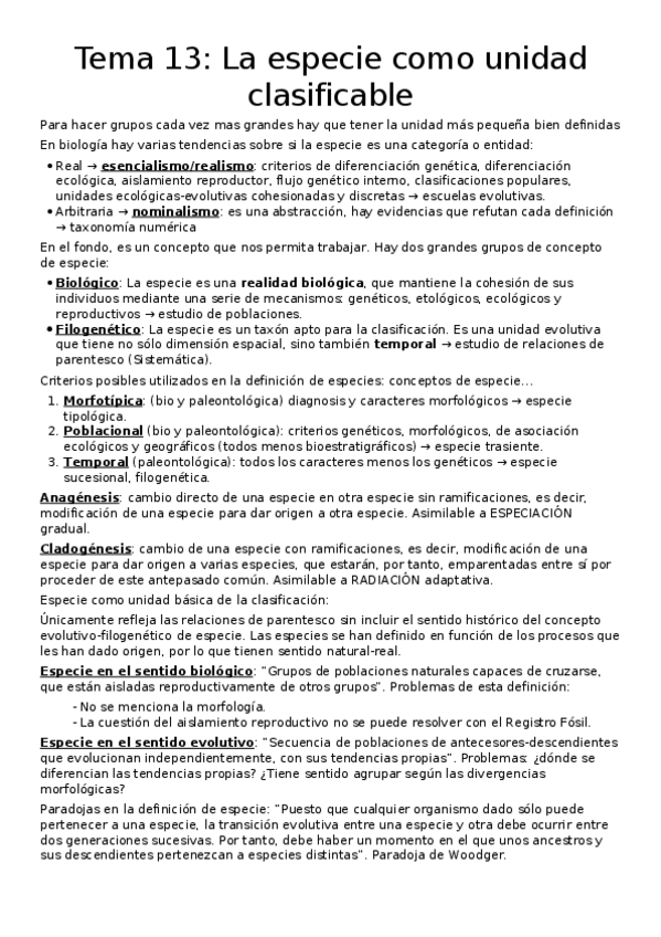 Miniatura del documento Tema 13. La especie en Biología y Paleobiología.docx