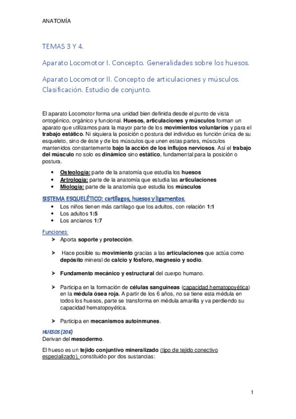 Miniatura del documento Tema 3 y 4 Aparato locomotor I y II .pdf