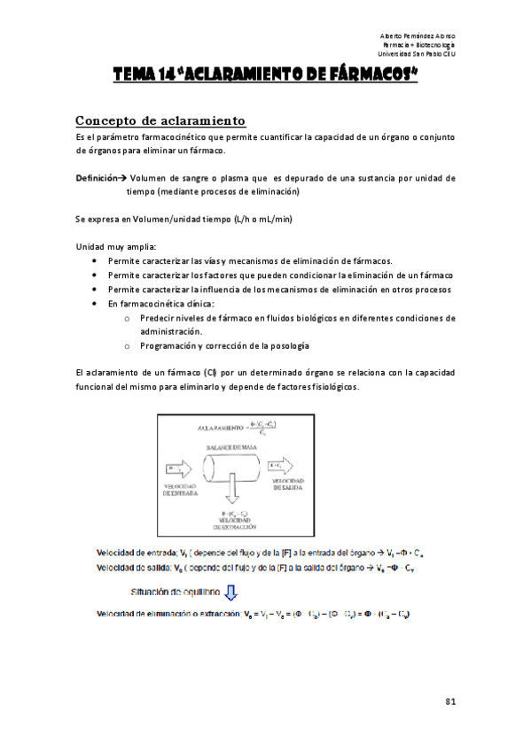 Miniatura del documento Tema 14 (Aclaramiento de fármacos).pdf