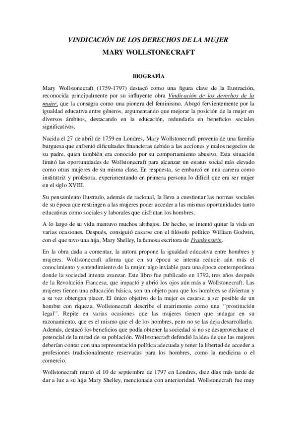 Miniatura del documento Modelo-de-resena-de-Mary-WollstonecraftJ-Historia-del-Pensamiento-I.docx