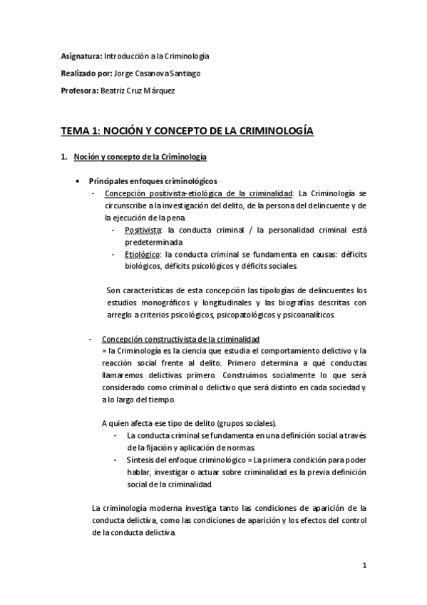 Miniatura del documento Tema 1 (Noción y Concepto de la Criminología) - Introducción a la Criminología.pdf