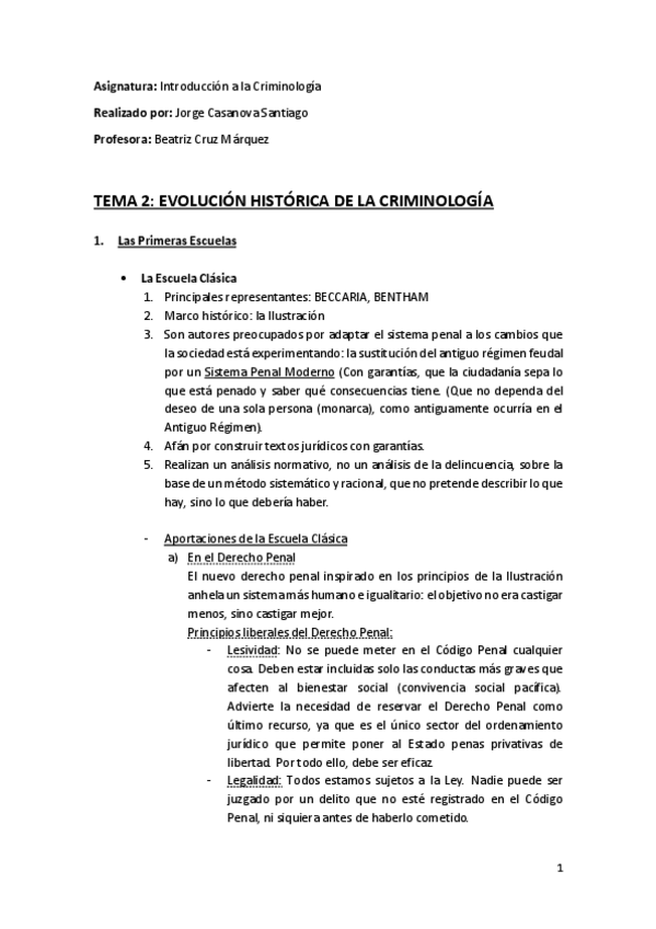 Miniatura del documento Tema 2 (Evolución Histórica de la Criminología) - Introducción a la Criminología.pdf