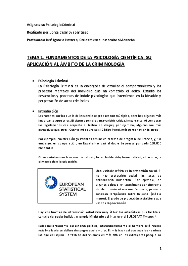 Miniatura del documento Tema 1 (Fundamentos de la Psicología Científica. Su aplicación en el ámbito de la Criminología) - Psicología Criminal.pdf