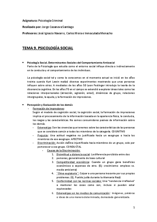 Miniatura del documento Tema 9 (Psicología Social) - Psicología Criminal.pdf