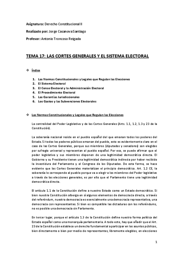 Miniatura del documento Tema 4 (17) (Las Cortes Generales y el Sistema Electoral) - Derecho Constitucional II.pdf