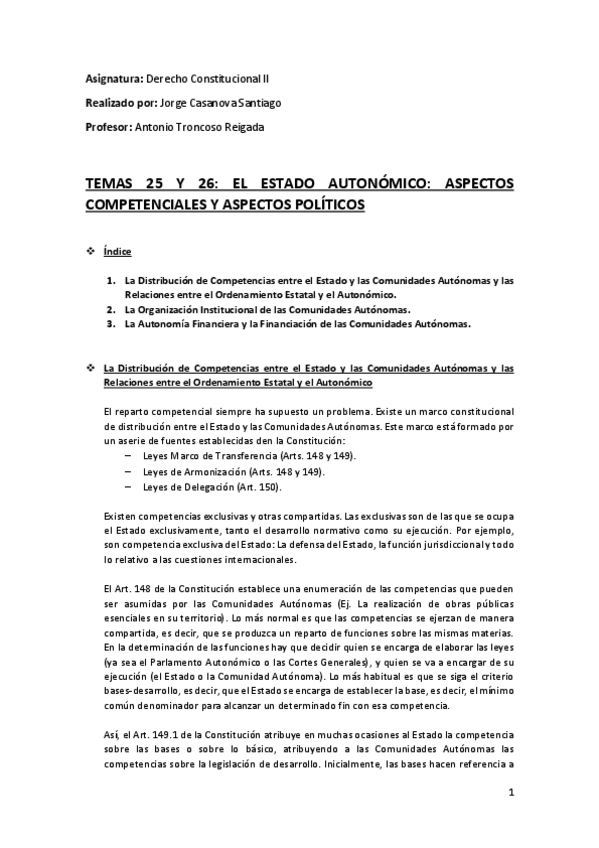 Miniatura del documento Tema 12 (25 y 26) (El Estado Autonómico. Aspectos Competenciles y Aspectos Políticos) - Derecho Constitucional II.pdf
