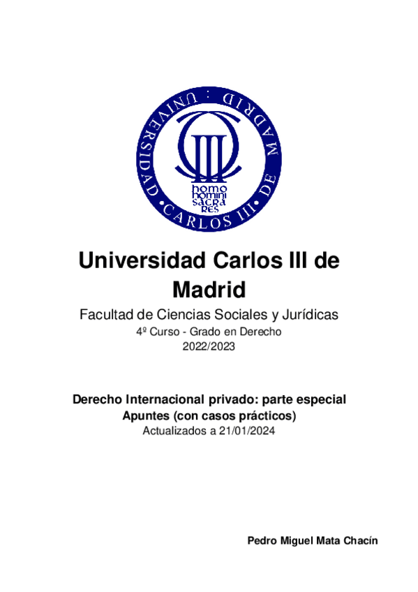 Miniatura del documento Derecho Internacional privado: Parte especial - Pedro Miguel Mata Chacín.pdf