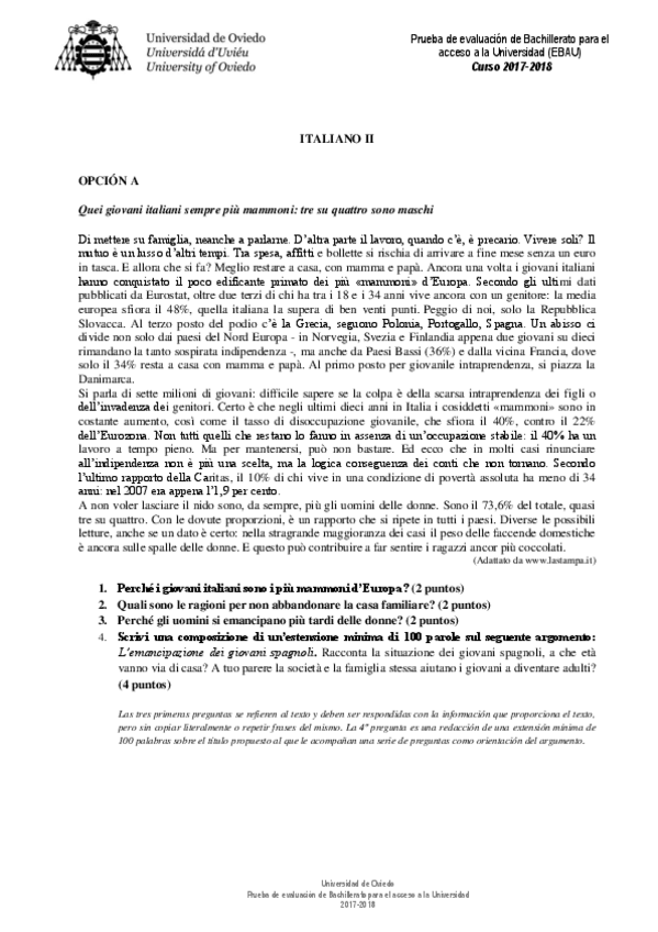 Miniatura del documento Examen-EBAU-Astuias-2a-Lengua-Extranjera-Italiano-II-enunciado-Junio-2017-18.pdf