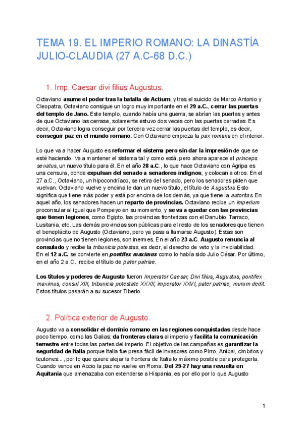 Miniatura del documento Tema-19.-El-Imperio-romano-la-dinastia-Julio-Claudia-27a.C.-68d.C.pdf