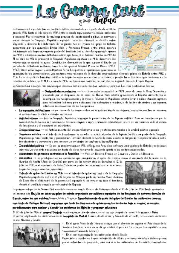 Miniatura del documento Historia de España 2º: Causas, etapas y consecuencias de la Guerra Civil.pdf