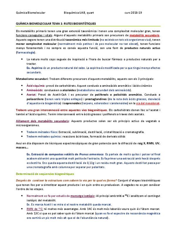 Miniatura del documento QUÍMICA BIOMOLECULAR TEMA 1 - VIES BIOSINTÈTIQUES.pdf