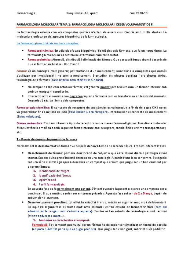 Miniatura del documento FARMACOLOGIA MOLECULAR TEMA 1 - FARMACOLOGIA MOLECULAR I DESENVOLUPAMENT DE FÀRMACS.pdf