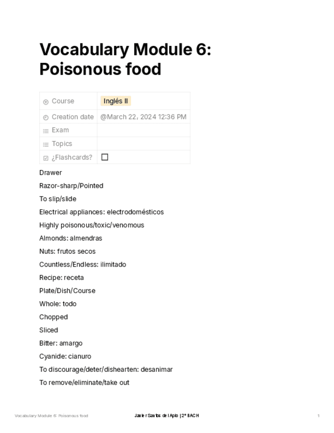 Miniatura del documento Vocabulary-Module-6-Poisonous-food.pdf