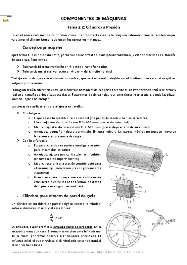 Miniatura del documento Componentes de Máquinas - Tema 2.2 - Cilindros a Presión.pdf