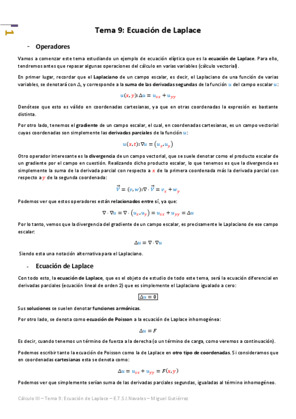 Miniatura del documento Cálculo III - Tema 9 - Ecuación de Laplace.pdf