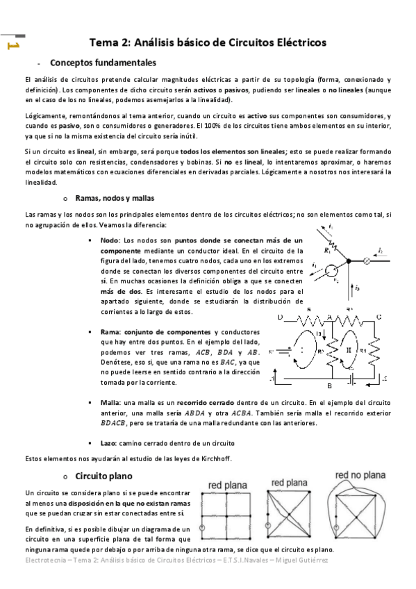 Miniatura del documento Electrotecnia - Tema 2 - Análisis básico de Circuitos Eléctricos.pdf