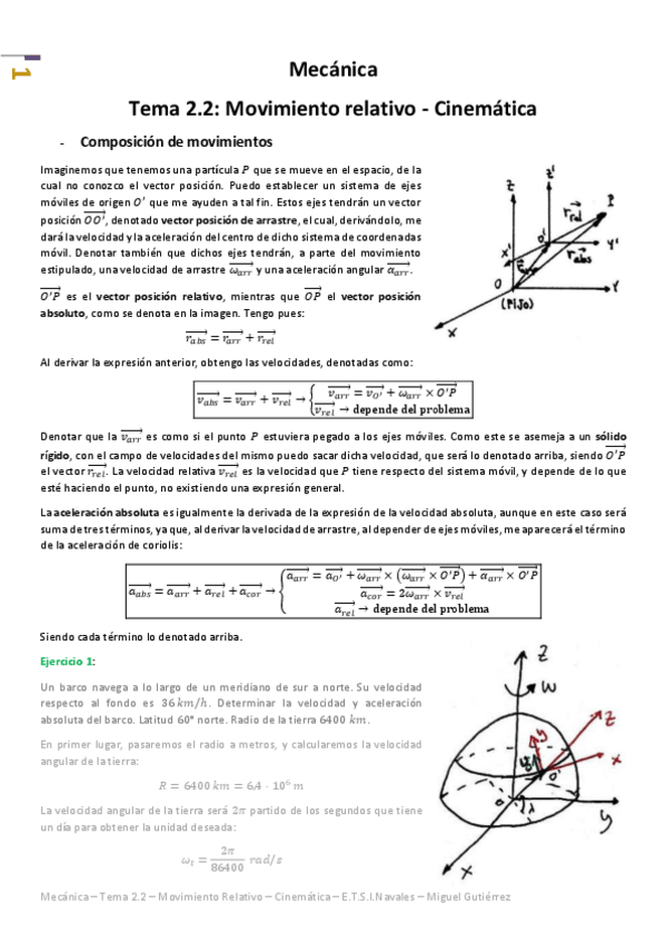 Miniatura del documento Mecánica - Tema 2.2 - Movimiento Relativo - Cinemática.pdf