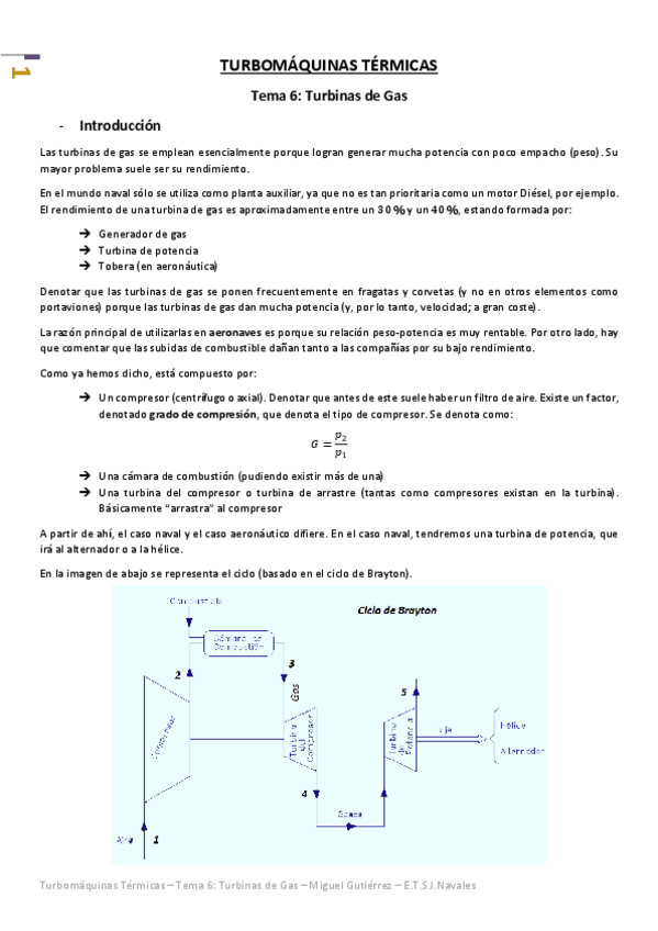 Miniatura del documento Turbomáquinas - Tema 6 - Turbinas de Gas.pdf
