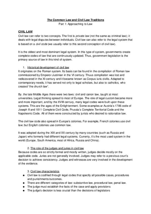 Miniatura del documento A14 The Common Law and Civil Law Traditions.docx