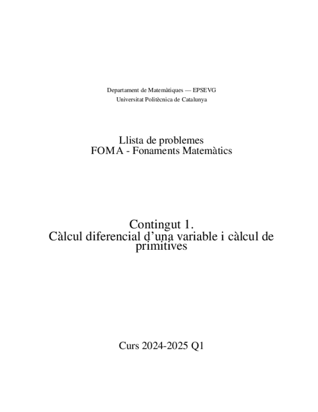Miniatura del documento ProblemesContingut1FOMA-Calcul-diferencial-i-integral.pdf