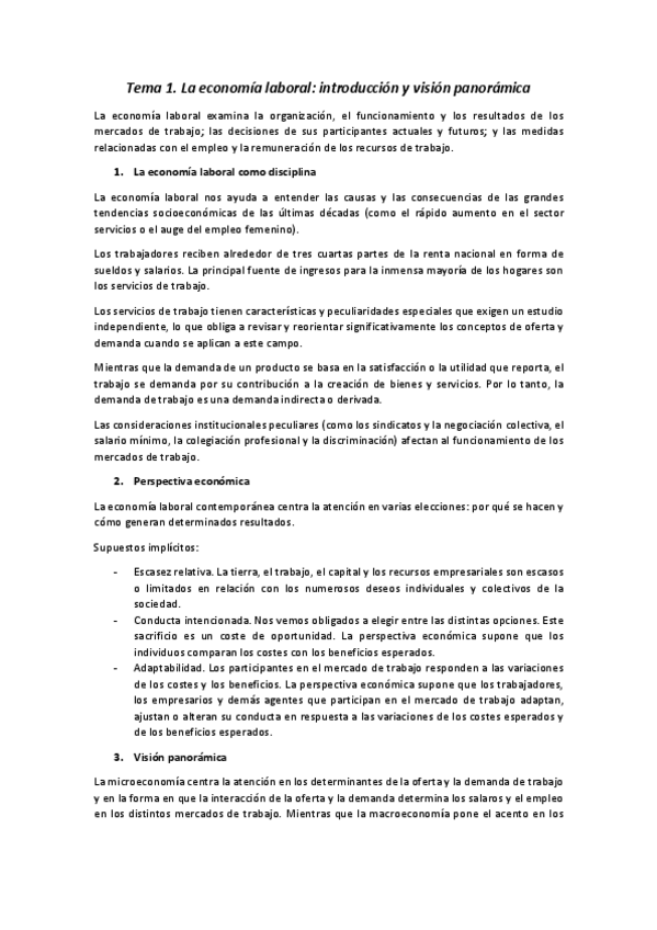 Miniatura del documento Tema 1. La economía laboral. Introducción y visión panorámica.pdf