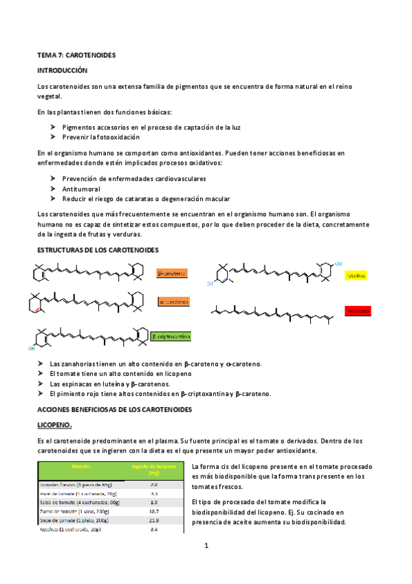 Miniatura del documento TEMA 7. CAROTENOIDES.pdf