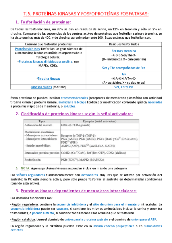 Miniatura del documento Tema 5. Proteínas kinasas y fosfoproteínas fosfatasas..pdf