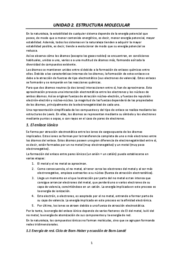 Miniatura del documento Unidad 2. Estructura molecular (apuntes).pdf