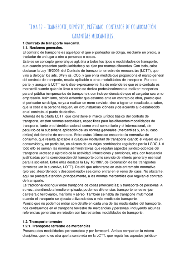 Miniatura del documento TEMA-12-TRANSPORTE-DEPOSITO-PRESTAMO.-CONTRATOS-DE-COLABORACION.-GARANTIAS-MERCANTILES..pdf