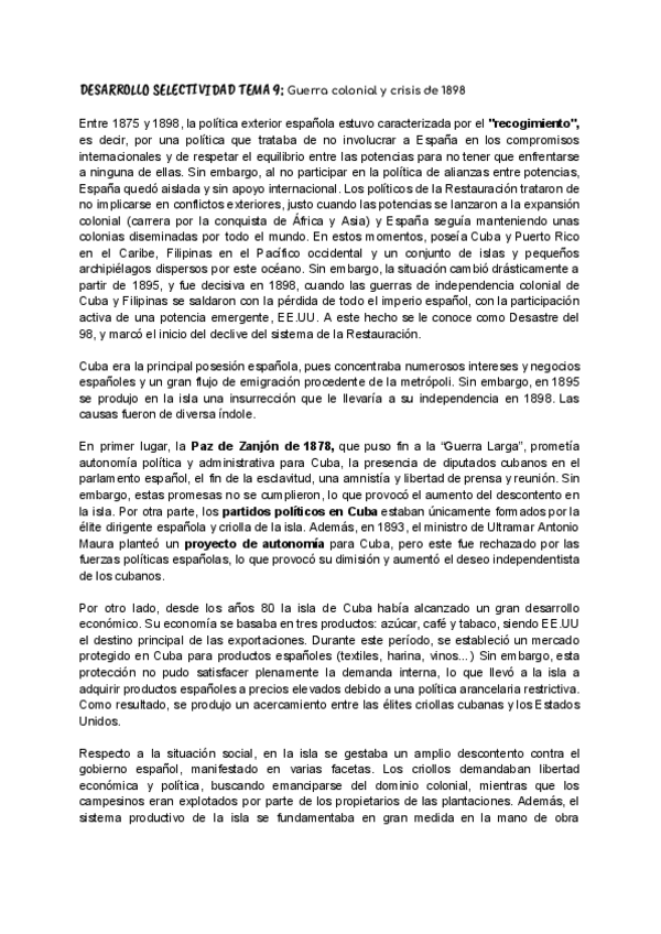 Miniatura del documento DESARROLLO-SELECTIVIDAD-TEMA-9-Guerra-colonial-y-crisis-de-1898.pdf