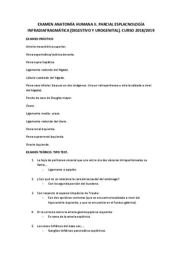 Miniatura del documento EXAMEN ANATOMÍA HUMANA II. ESPLACNOLOGÍA.pdf