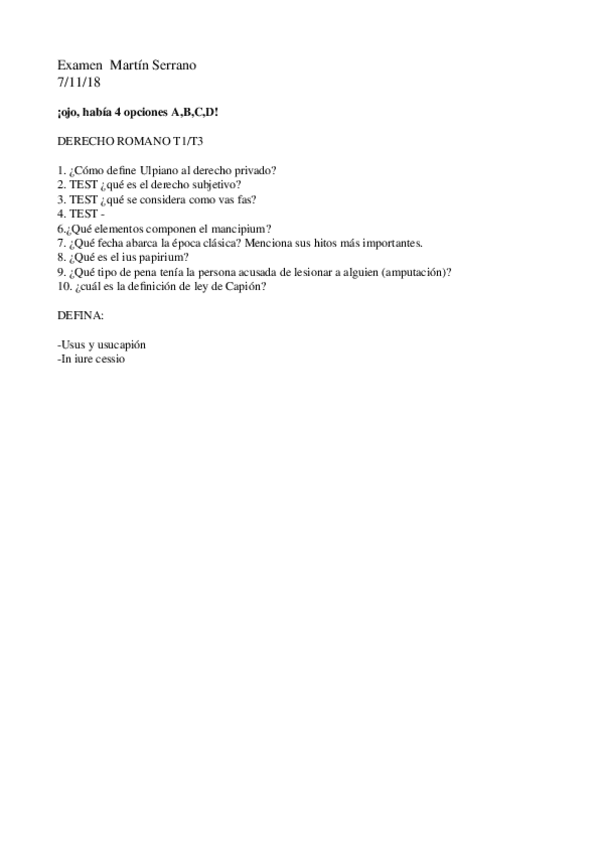 Miniatura del documento examen romano.odt