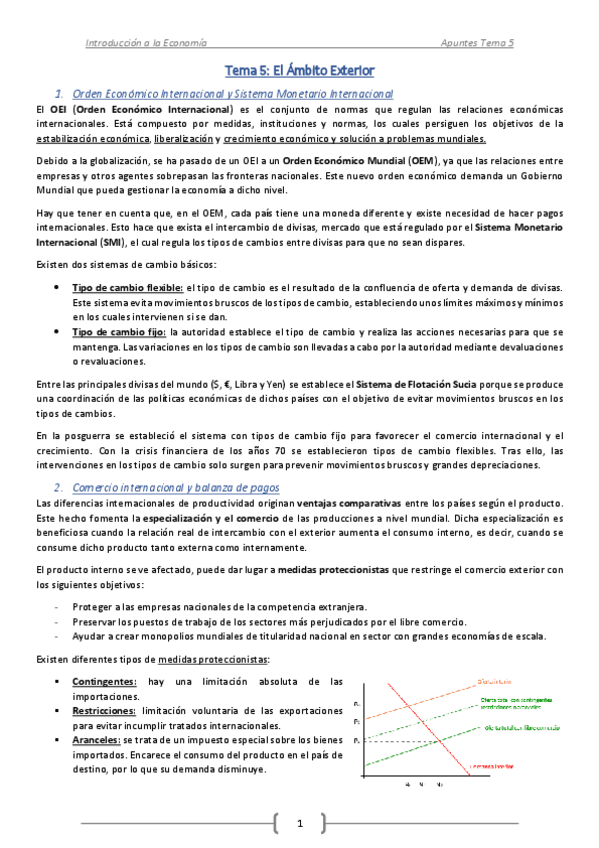 Miniatura del documento Apuntes Tema 5-El Ámbito Exterior - Introducción Economía.pdf