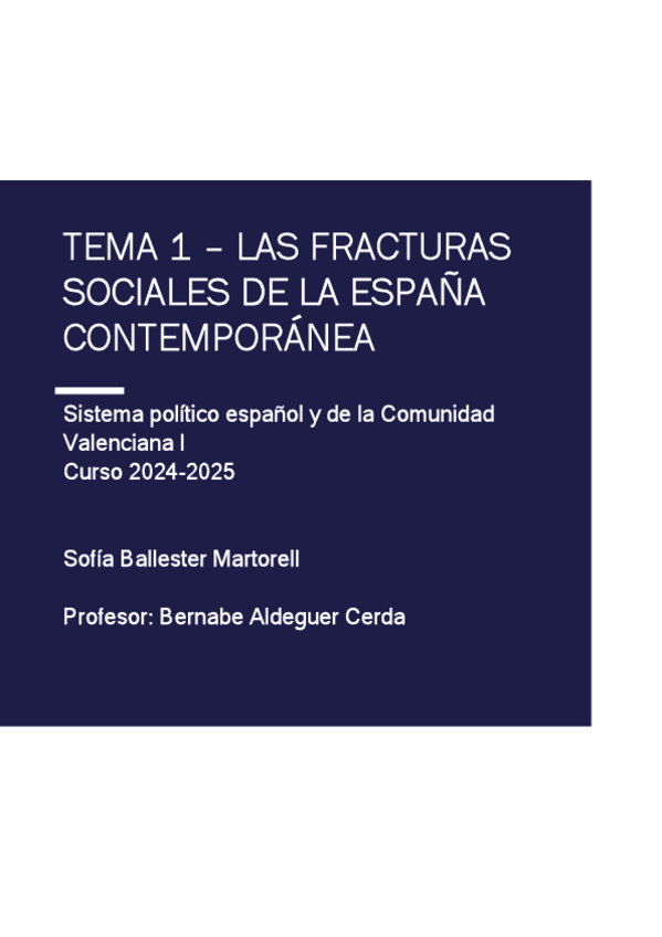 Miniatura del documento Tema 1 - Las fracturas de la España Contemporánea.pdf