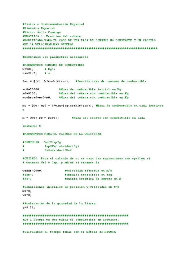 Miniatura del documento Práctica 1 - Cohete_upgrade (dm/dt no cte) .pdf