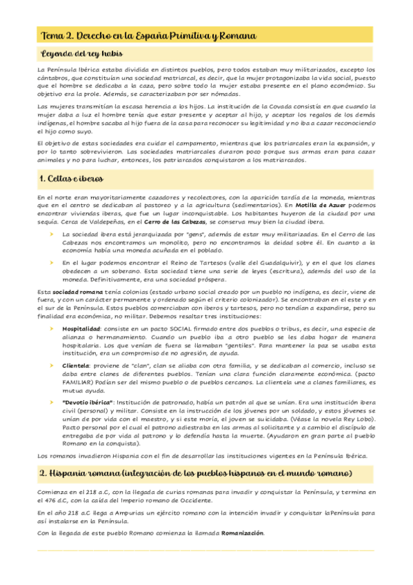 Miniatura del documento TEMA 2 DERECHO HISPANIA PRIMITIVA Y ROMANA HISTORIA DEL DERECHO.pdf