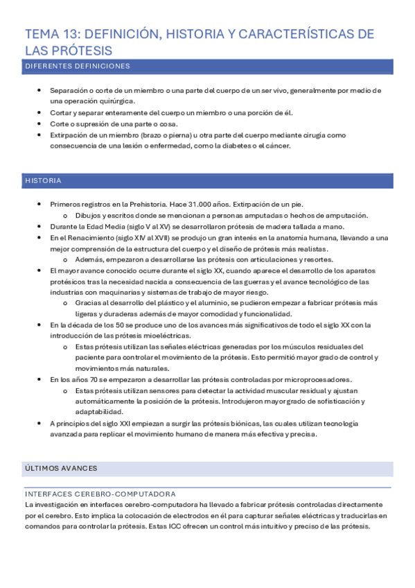 Miniatura del documento TEMA 13: DEFINICIÓN, HISTORIA Y CARACTERÍSTICAS DE LAS PRÓTESIS.pdf